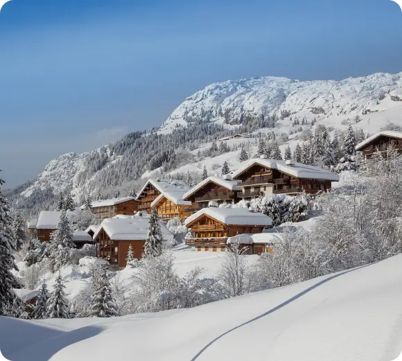 Chalet à montagne en hiver