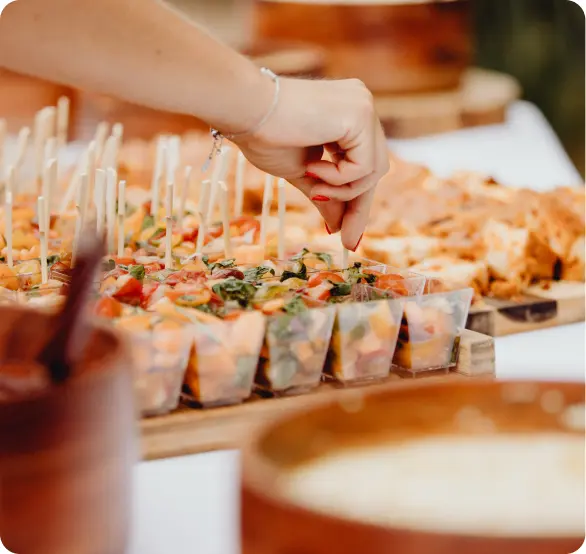 Bouchées pour un cocktail d'entreprise