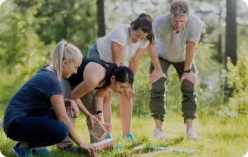 Photo d'un team building au vert lors d'un séminaire