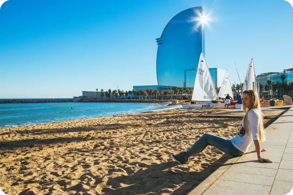 team building plage Barcelone