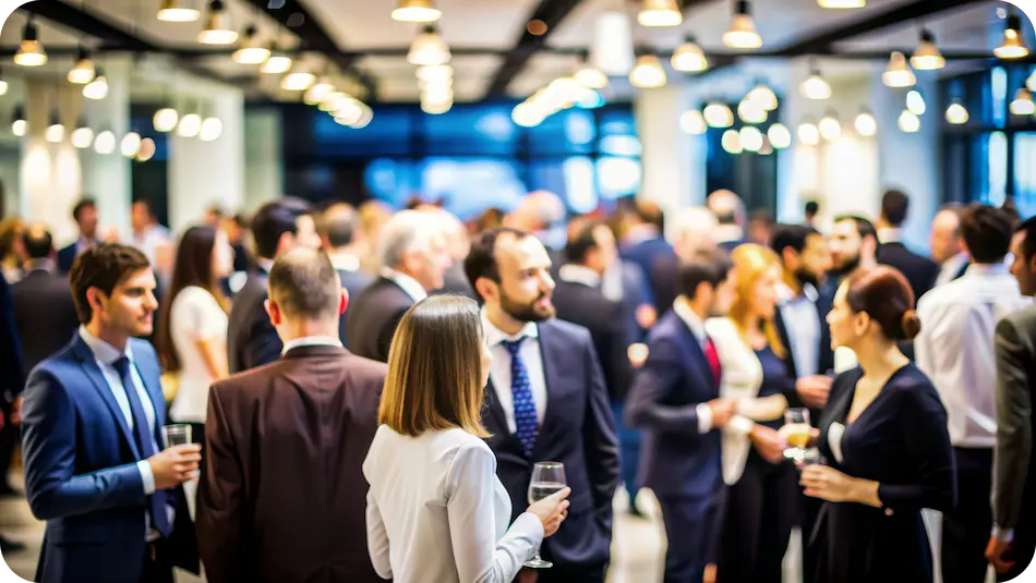 événement d'entreprise afterwork dans une grande salle