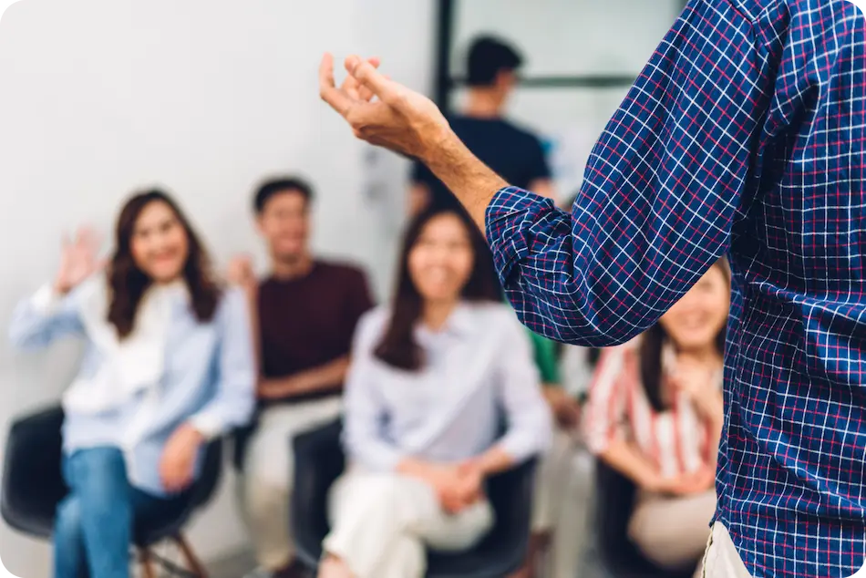 Formateur lors d'un séminaire