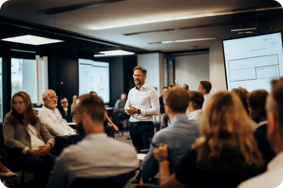 échanges lors d'un séminaire d'entreprise